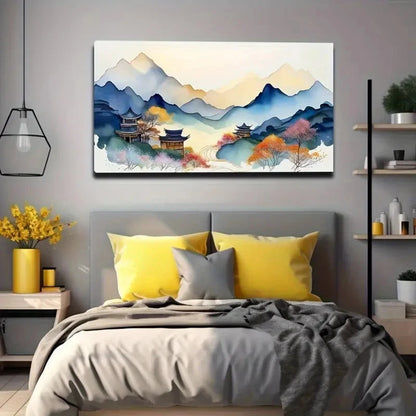 Magnetic Touch Watercolor Wall Art Canvas Office Home Room Framed 120x60cm