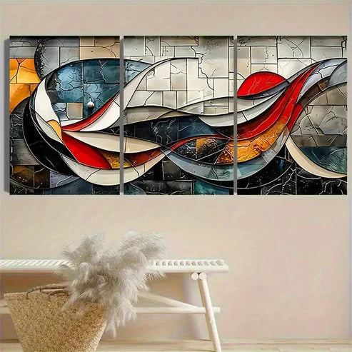 3pcs Abstract Fluid Art Composition Canvas Print Flower F Wall Art Set Canvas Unframed - High Quality Print 100% Australian Made Wall Canvas - Bella Home Decor