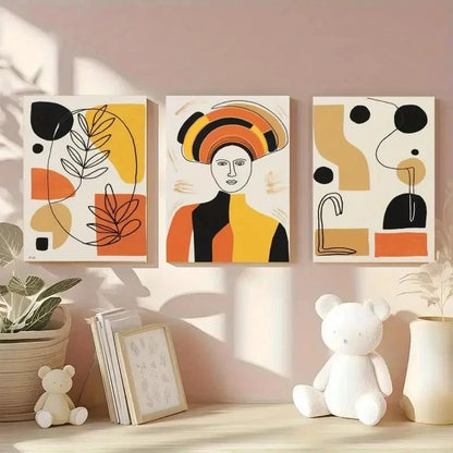 3pcs Portrait Style with Bold Colors   Wall Art Set Canvas Framed 60x90cm - High Quality Print 100% Australian Made Wall Canvas Ready to Hang - Bella Home Decor