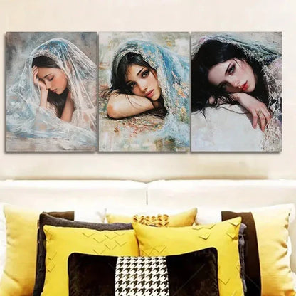 3pcs The Woman Lying on the Ground Wall Art Set Canvas Unframed - High Quality Print 100% Australian Made Wall Canvas