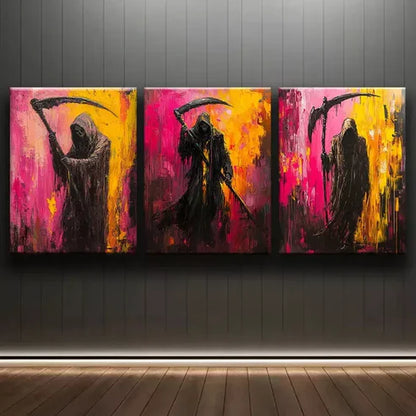 3pcs Grim Reaper Wall Art Canvas Unframed - High Quality Print 100% Australian Made Wall Canvas