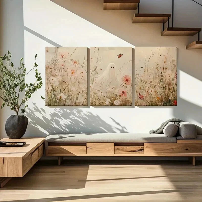 3pcs Artistic In Floral Field Ethereal Butterfly Metal Print Ready to Hang Art - Bella Home Decor