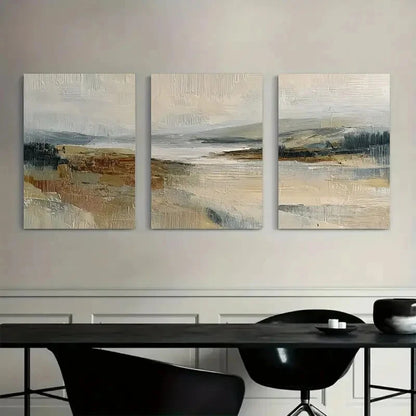 3pcs Abstract Oil Painting Trees and Sky Metal Print Ready to Hang Art - Bella Home Decor
