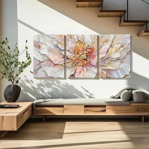 3pcs Floral Art Oil Painting Style Wall Art Set Canvas Unframed - High Quality Print 100% Australian Made Wall Canvas