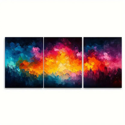 3pcs Colorful Abstract Illustration Wall Art Set Canvas Framed 40x60cm - High Quality Print 100% Australian Made Wall Canvas Ready to Hang - Bella Home Decor