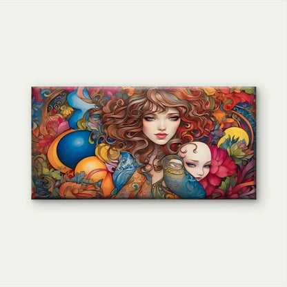 Flowers Birds Woman Wall Art Canvas Office Home Room Framed 120x60cm