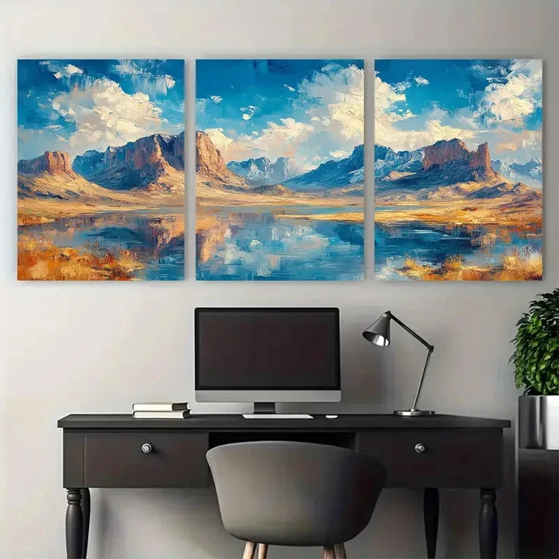 3pcs Arches National Park Mountains Landscape Metal Print Ready to Hang Art - Bella Home Decor
