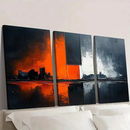 3pcs Black and Brown Abstract Painting A  Wall Art Set Canvas Framed 60x90cm - High Quality Print 100% Australian Made Wall Canvas Ready to Hang - Bella Home Decor