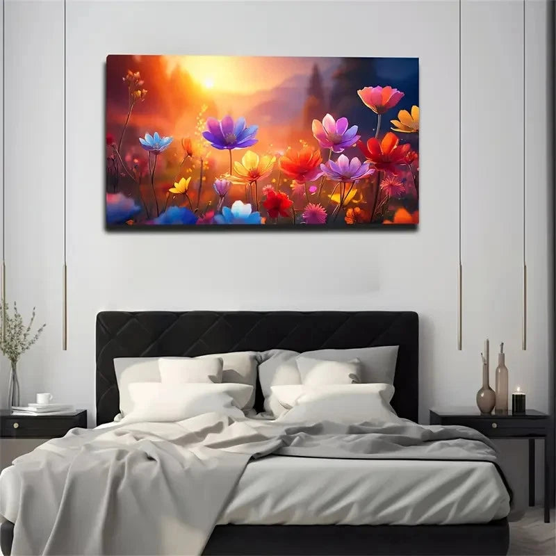 Beautiful Warm Sunshine Wall Art Canvas Office Home Room Framed 120x60cm