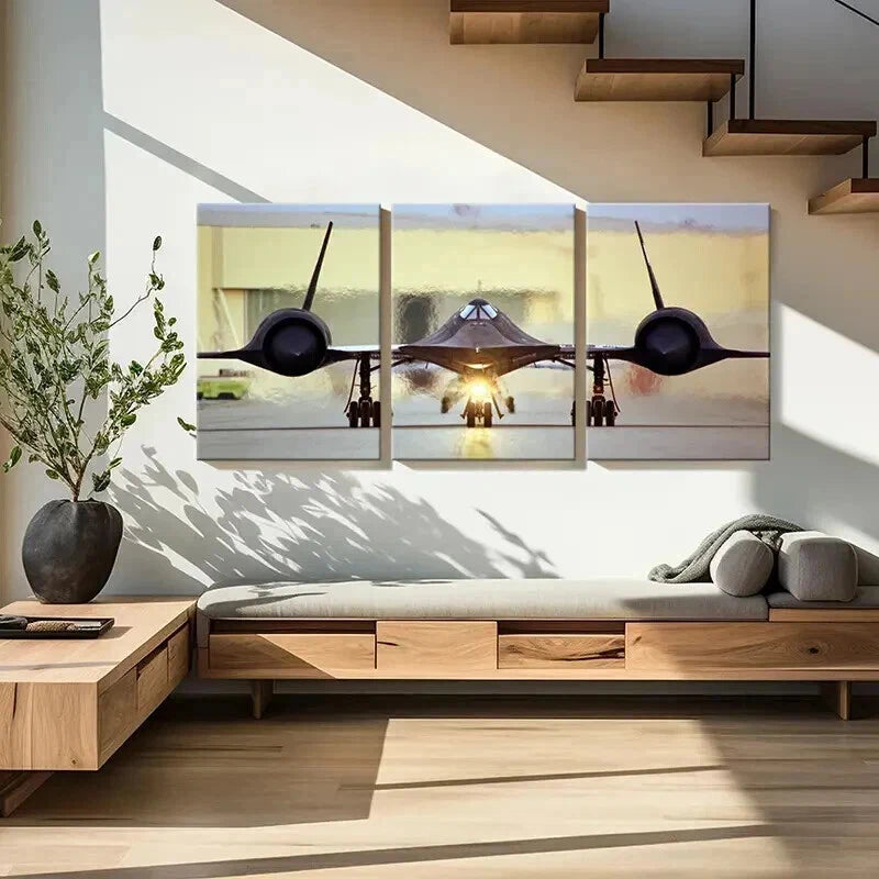 3pcs Military Fighter Jets Design Wall Art Set Canvas Framed 40x60cm - High Quality Print 100% Australian Made Wall Canvas Ready to Hang - Bella Home Decor