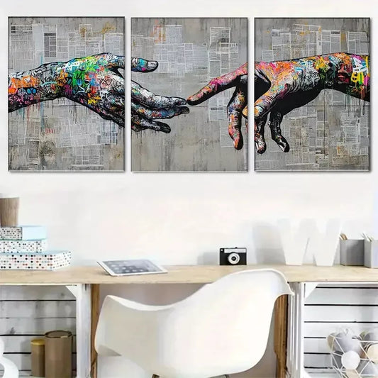 3pcs Graffiti-Inspired Creation Wrapped Wall Art Set Canvas Framed 40x60cm - High Quality Print 100% Australian Made Wall Canvas Ready to Hang