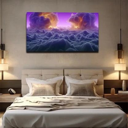 Cloud And Mists Emitting Yellow Wall Art Canvas Office Home Room Framed 120x60cm