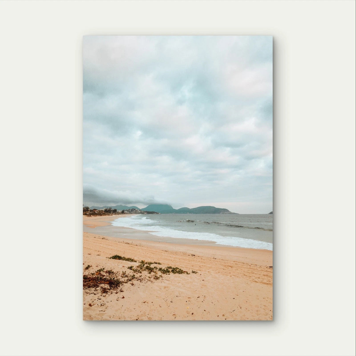 Calm Coastal Beach Muted Neutral 40x60cm Metal Print Ready to Hang