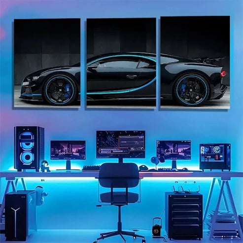 3pcs Supercar Modern Sports Automotive Perfect Wall Art Canvas Unframed – High Quality Print 100% Australian Made Wall Canvas