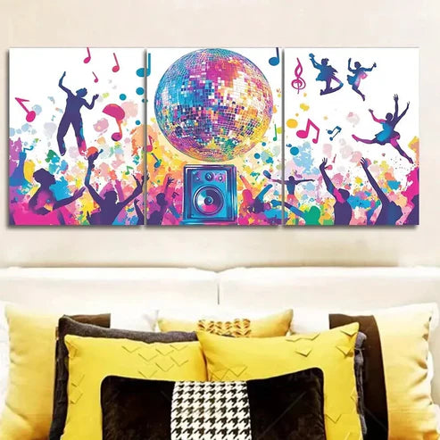 3pcs A Big Party Wall Art Set Canvas Unframed - High Quality Print 100% Australian Made Wall Canvas - Bella Home Decor