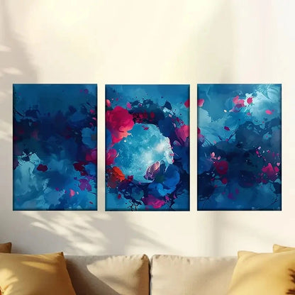 3pcs Secret Garden Under The Moon Wall Art Set Canvas Framed 60x90cm - High Quality Print 100% Australian Made Wall Canvas Ready to Hang