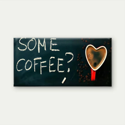Heart Coffee Cup with Coffee Wall Art Canvas Office Home Room Framed 120x60cm