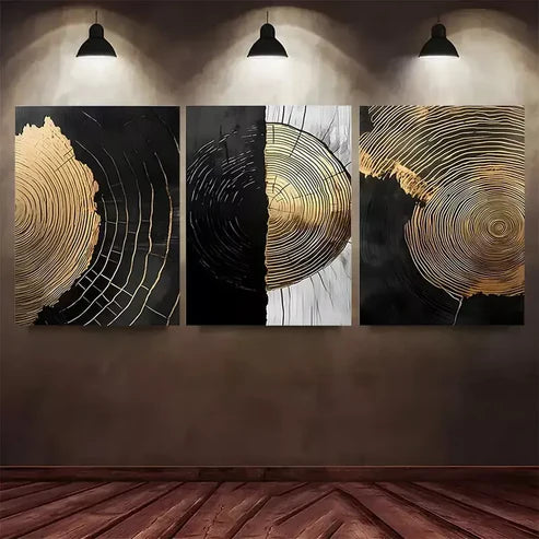 3pcs Tree Ring Abstract Art Set Canvas Unframed - High Quality Print 100% Australian Made Wall Canvas