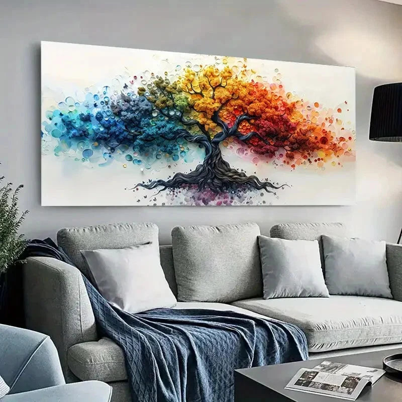 Abstract Tree of Life  wall canvas office home room framed 120x60cm - Bella Home Decor