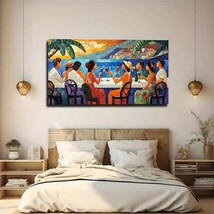 Wearing Brightly Colored Figure Wall Art Canvas Office Home Room Framed 120x60cm