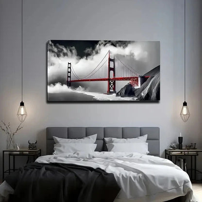 The Bridge Clouds Sky Homestay Wall Art Canvas Office Home Room Framed 120x60cm - Bella Home Decor