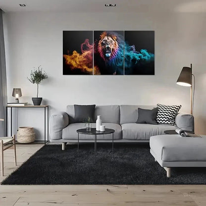 3pcs Abstract Colorful Animal Paintings Metal Print Ready to Hang Art - Bella Home Decor