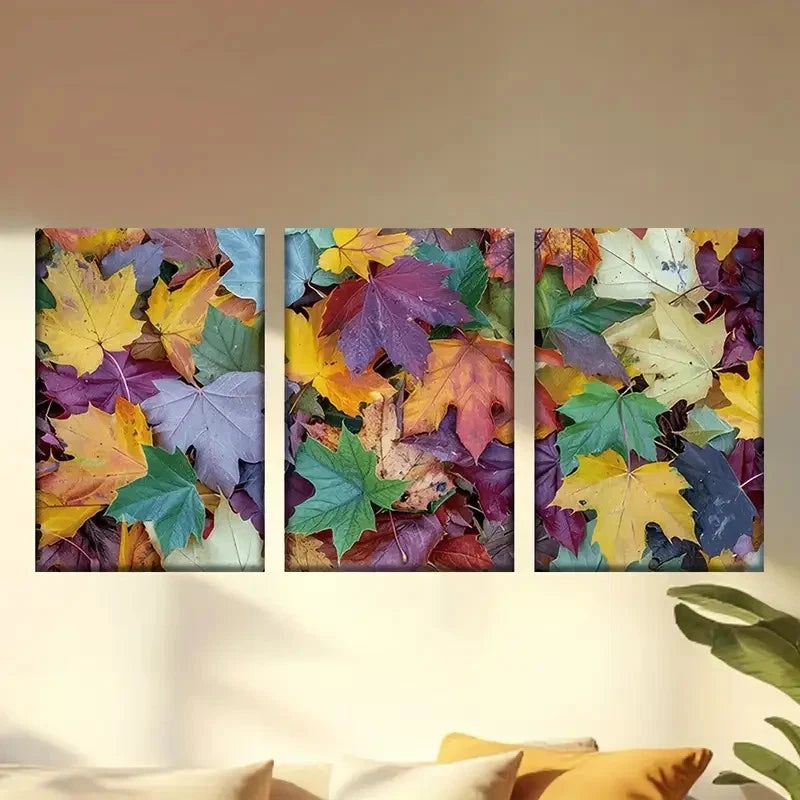 3pcs Colorful abstract charming plants Wall Art Set Canvas Framed 40x60cm - High Quality Print 100% Australian Made Wall Canvas Ready to Hang - Bella Home Decor