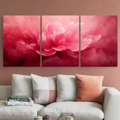3pcs Pink Radial Abstract Illustration Metal Print Ready to Hang Art - Bella Home Decor