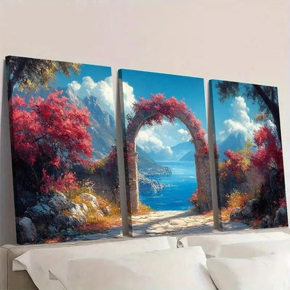 3pcs Nature-Inspired Landscape Painting ER     Wall Art Set Canvas Framed 60x90cm - High Quality Print 100% Australian Made Wall Canvas Ready to Hang
