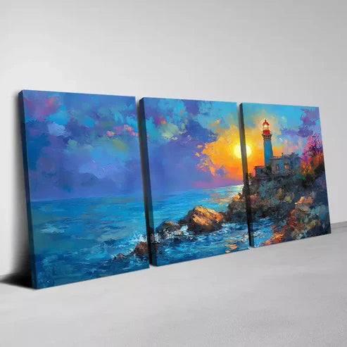 3pcs Modern Decorative Archaic Style Yellow Canvas Unframed - High Quality Print 100% Australian Made Wall Canvas