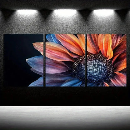 3pcs Vibrant Beautiful Sunflowers Modern Design Metal Print Ready to Hang Art - Bella Home Decor