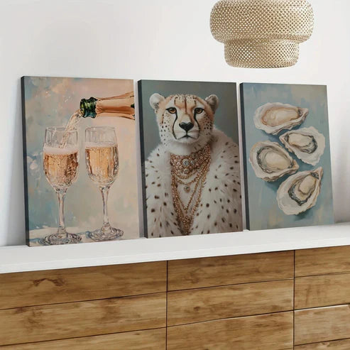 3pcs Champagner Glasses Style Art Aesthetic Wall Art Set Wall Art Canvas Unframed – High Quality Print 100% Australian Made Wall Canvas - Bella Home Decor