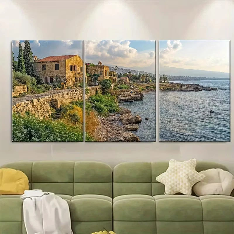 3pcs Lebanon Travel Print Featuring Byblos Metal Print Ready to Hang Art