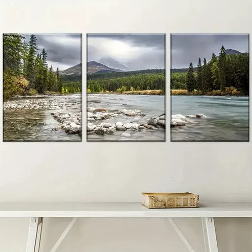 3pcs Modern Natural Forest Mountain Landscape Canvas Unframed - High Quality Print 100% Australian Made Wall Canvas