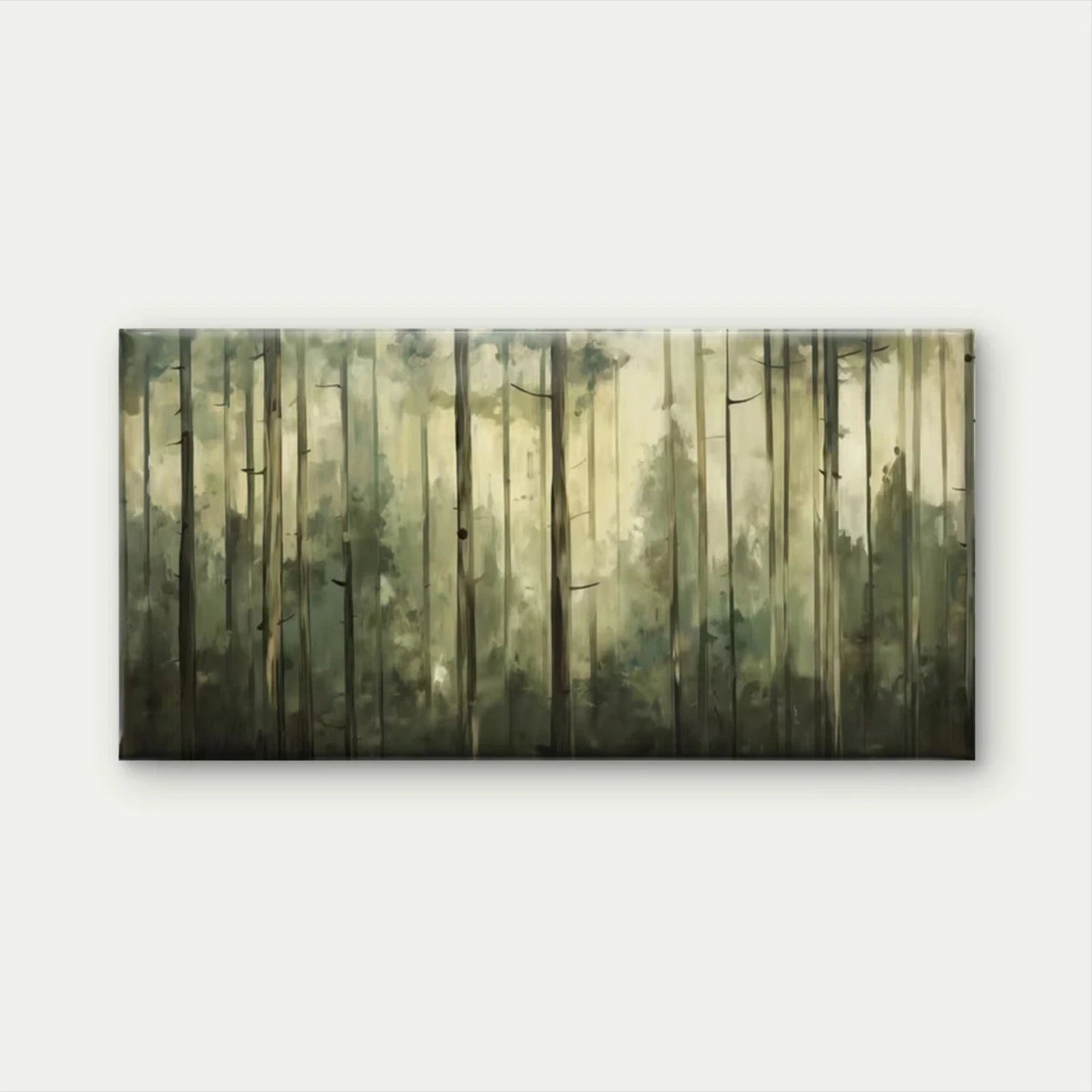 Misty Forest Trees Landscape Wall Art Canvas Office Home Room Framed 120x60cm
