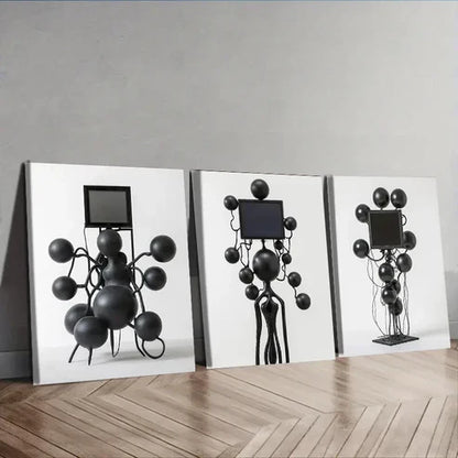 3pcs Many Floating Spheres, TV Shape Wall Art Canvas Unframed - High Quality Print 100% Australian Made Wall Canvas
