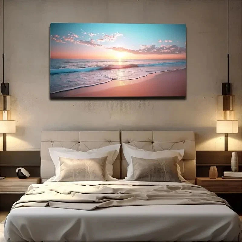 Colorful Seascape Modern Decor Wall Art Canvas Office Home Room Framed 120x60cm