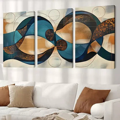 3pcs Boho Abstract Color Wall Art Canvas Unframed - High Quality Print 100% Australian Made Wall Canvas - Bella Home Decor