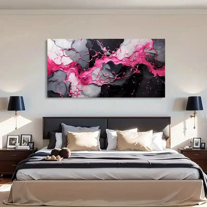Abstract Geometric Splatter Wall Art Canvas Office Home Room Framed 120x60cm