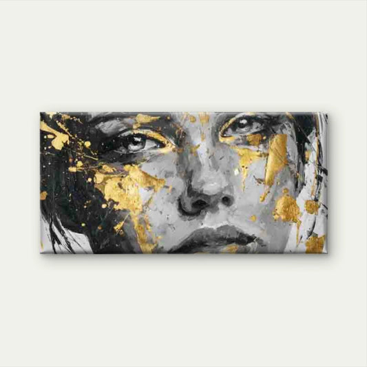 Sophisticated Face, Abstract Wall Art Canvas Office Home Room Framed 120x60cm