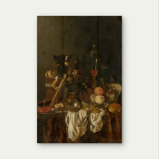 Classical Still Life Fruit Painting 40x60cm Metal Print Ready to Hang