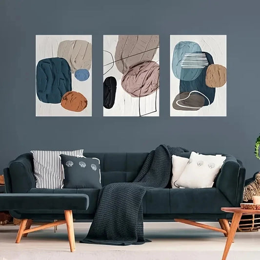 3pcs s Boho Minimalist Abstract Metal Print Ready to Hang Art