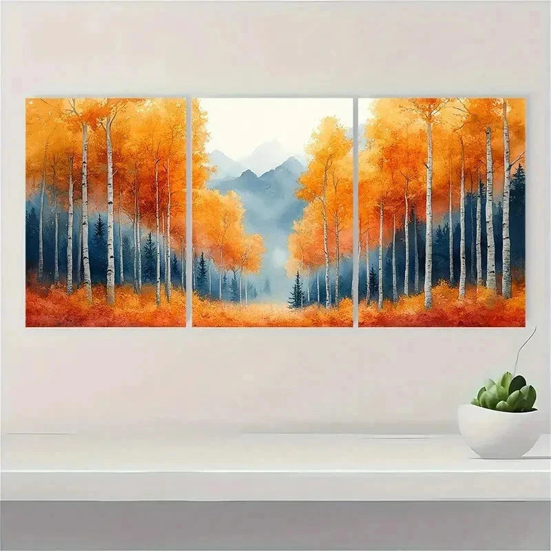 3pcs Watercolor Landscape Mountain Perfect Wall Art Set Canvas Framed 50x70cm - High Quality Print 100% Australian Made Wall Canvas Ready to Hang - Bella Home Decor