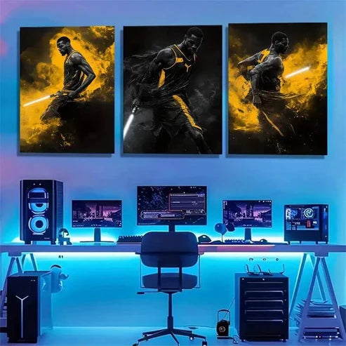 3pcs Sci-Fi Basketball Futuristic Sports Perfect Wall Art Canvas Unframed – High Quality Print 100% Australian Made Wall Canvas