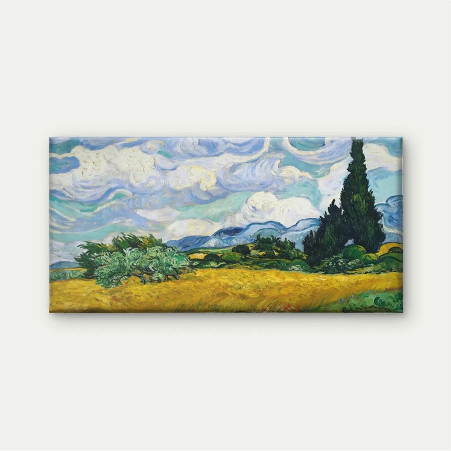 Classic Wheat Field Landscape Wall Art Canvas Office Home Room Framed 120x60cm