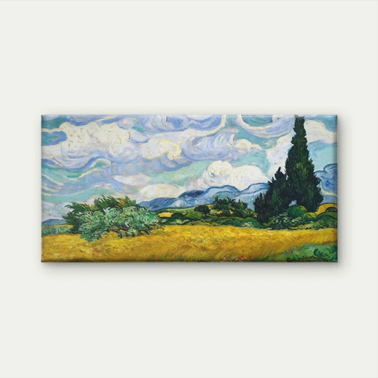 Classic Wheat Field Landscape Wall Art Canvas Office Home Room Framed 120x60cm