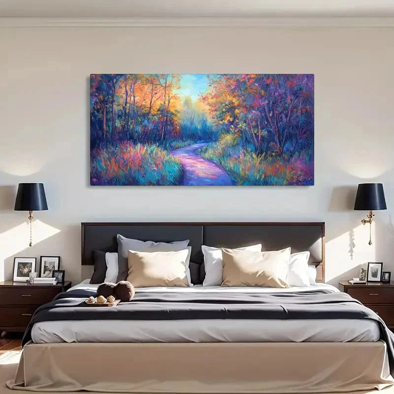 Multi-Color Modern Farmhouse Wall Art Canvas Office Home Room Framed 120x60cm