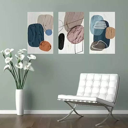 3pcs Boho Minimalist Abstract Canvas Wall Art Set Canvas Framed 50x70cm - High Quality Print 100% Australian Made Wall Canvas Ready to Hang