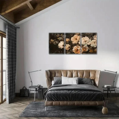 3pcs Floral Prints Oil Painting Style Metal Print Ready to Hang Art