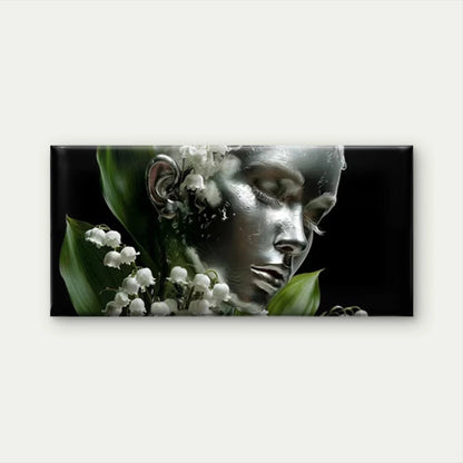 Lily of the Valley Botanical Wall Art Canvas Office Home Room Framed 120x60cm